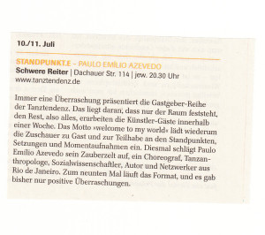 STANDPUNKT.e 2015 Paulo Emílio Azevedo. Anzeige Münchner Feuilleton